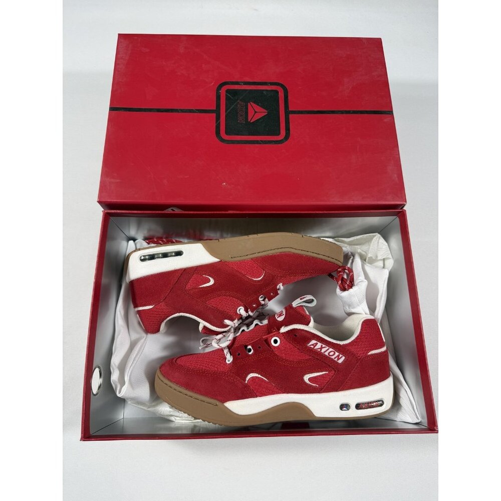 Axion Genesis Shoes Mens Size 6 Red Gum Suede Low Top Skate Sneakers Athletic